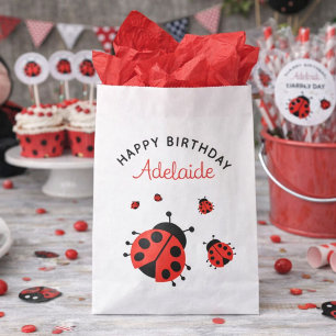 Süße moderne rote Marienkäfer Frohe Geburtstag Cus Geschenktütchen