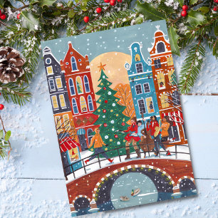 Süße moderne Stadt Amsterdam Weihnachten