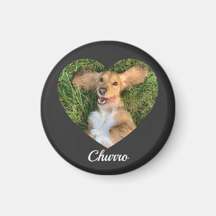 Süße moderne Typografie Name und Herz Foto des Hau Magnet