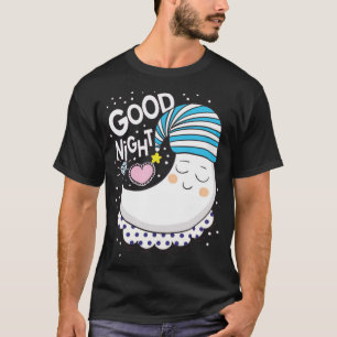 Süße Mond Cartoon T-Shirt