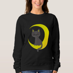 Süße Mondkatze Mondlicht-Halbmond Niedliche Katze Sweatshirt