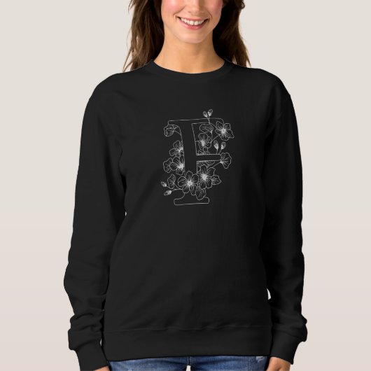Süße Monogramm Anfangsbuchstaben Blumen Großbuchst Sweatshirt (Vorderseite)