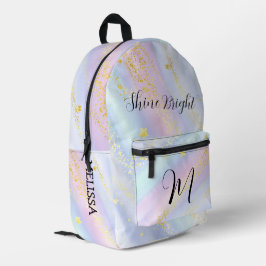Süße Monogramm-Glittersterne für Mädchen Schule Bedruckter Rucksack