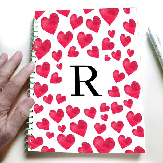 Süße Monogramm Valentinstag-Herzen Notizblock