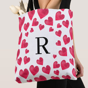 Süße Monogramm Valentinstag Herzen Tasche