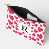 Süße Monogramm Valentinstag Herzen Zubehörtasche (Offen)