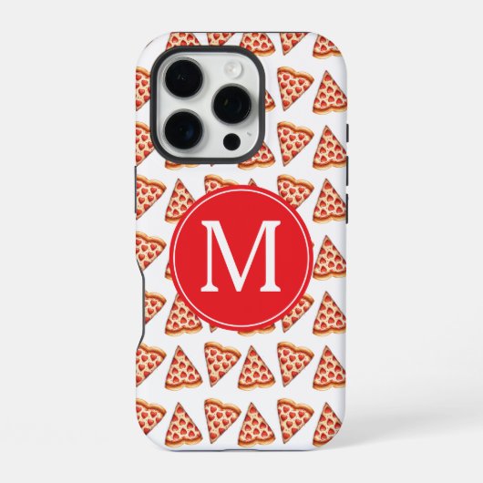 Süße monogrammierte Anfangsbuchstaben Pizza-Muster iPhone Hülle (Rückseite)