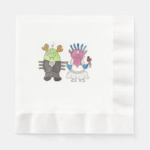 Süße Monster Alternative Hochzeitspapier Serviette