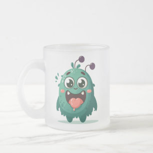 Süße Monster-Cartoon-Illustration Mattglastasse