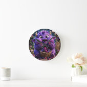 Süße Monster Fantasy Waldkunst Runde Wanduhr (Zuhause)