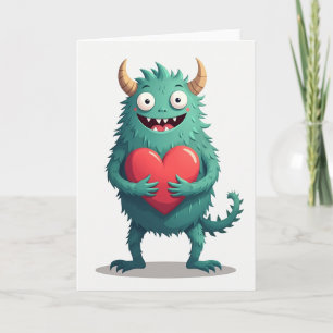 Süße Monster-Liebes-Herz-Karte Karte