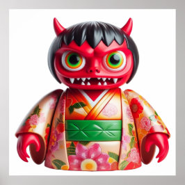 Süße Monster-Puppe Poster Wandkunst für Cozy Kawai
