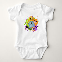 Süße Monster Watercolor Baby Bodysuit | Lustig Strampler