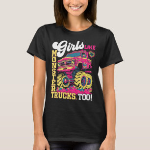 Süße Monstertruck-Mädchen mögen Monstertrucks auch T-Shirt