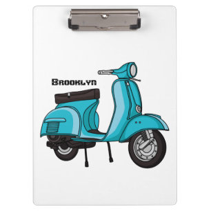 Süße Moped-Motorrad-Cartoon-Illustration Klemmbrett