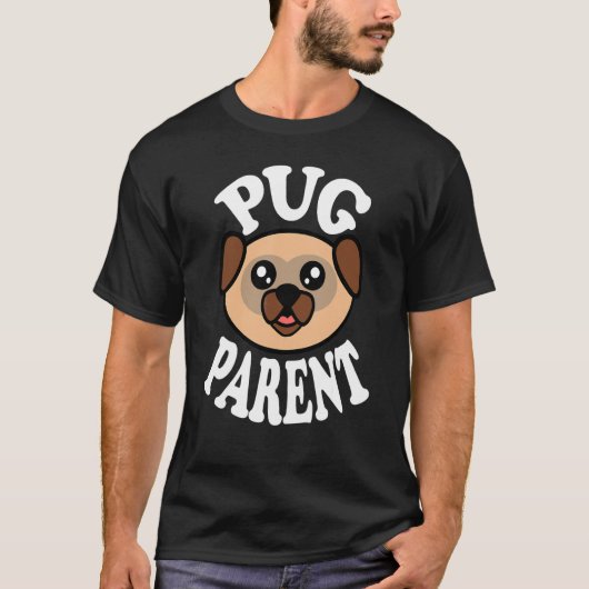Süße Mops-Eltern T-Shirt (Vorderseite)