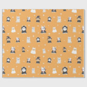 Süße Mops Halloween-Muster Geschenkpapier (Flach)