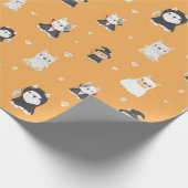 Süße Mops Halloween-Muster Geschenkpapier (Ecke)