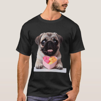 Süße Mops-Hund-Valentinstag-Geschenkbox-Illustrati T-Shirt
