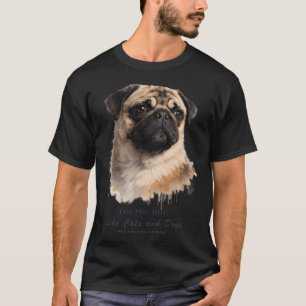 Süße Mops-Hund-Wasserfarben-Kunst T-Shirt