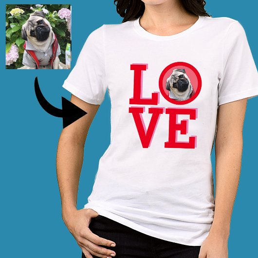 Süße Mops- oder Hundemama Personalisiertes Foto Li T-Shirt