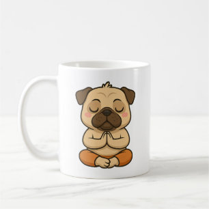 Süße Mops-Yoga-Meditations-Erholungs-Cartoon Kaffeetasse