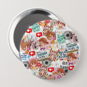 Süße Motivation – Positives Zitat Kawaii  Button (Vorne & Hinten)