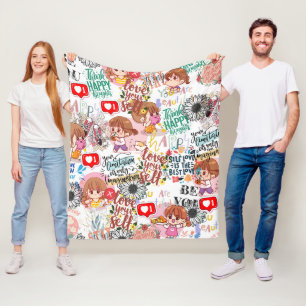 Süße Motivations-Positive-Zitat Kawaii  Fleecedecke