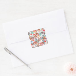 Süße Motivations-Positive Zitate Kawaii Quadratischer Aufkleber