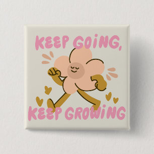 süße motivierende Blumenillustration Button