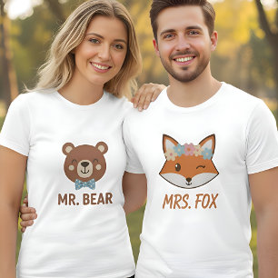 Süße Mrs. Fox Damen-Passende Paare T-Shirt
