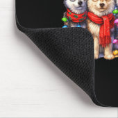 Süße Msky Weihnachtshunde Mit Lichtern Langarm Mousepad (Ecke)