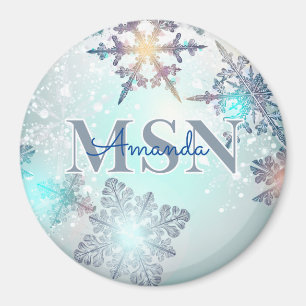 Süße MSN-Abschlussfeier personalisierter Name Blau Magnet