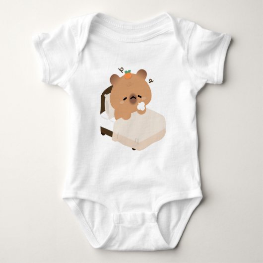Süße müde Capybara Baby Strampler (Vorderseite)