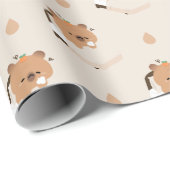 Süße müde Capybara Geschenkpapier (Rolleneckpunkt)