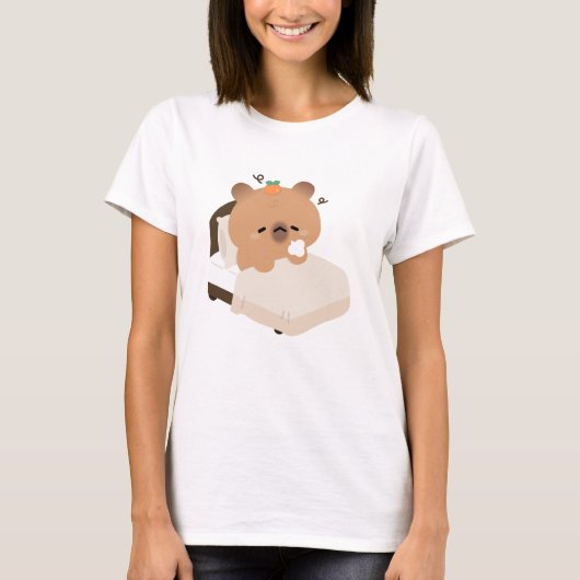 Süße müde Capybara T-Shirt (Vorderseite)