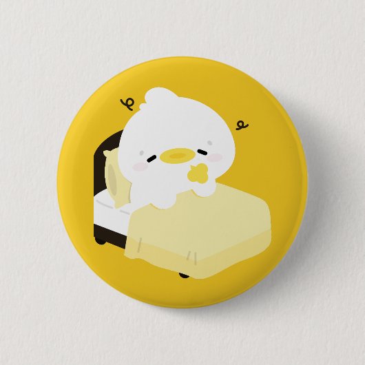 Süße müde Ente Button (Vorderseite)