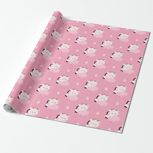 Süße müde Kuh Geschenkpapier (Ungerollt)
