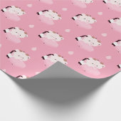 Süße müde Kuh Geschenkpapier (Ecke)