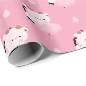 Süße müde Kuh Geschenkpapier (Rolleneckpunkt)