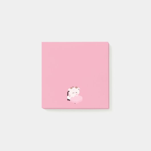 Süße müde Kuh Post-it Klebezettel (Vorderseite)