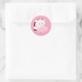 Süße müde Kuh Runder Aufkleber (Tasche)