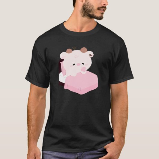 Süße müde Kuh T-Shirt (Vorderseite)