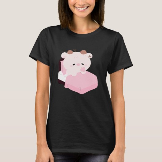 Süße müde Kuh T-Shirt (Vorderseite)
