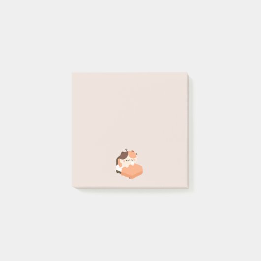 Süße müde Tortie-Katze Post-it Klebezettel (Vorderseite)