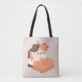 Süße müde Tortie-Katze Tasche (Vorderseite)