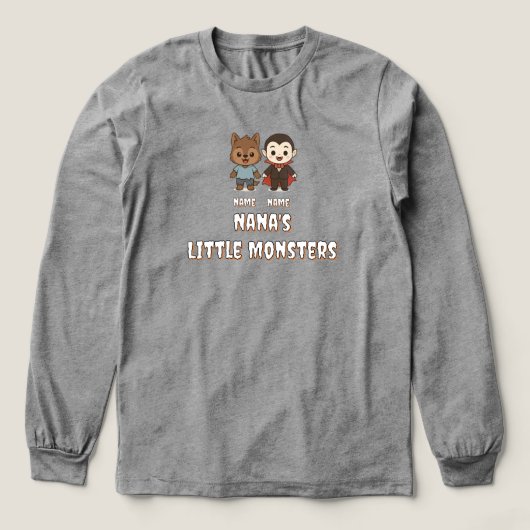 Süße Mumie, Frankenstein, Dracula, Werwolf Tri-Blend Shirt (Design Vorderseite)