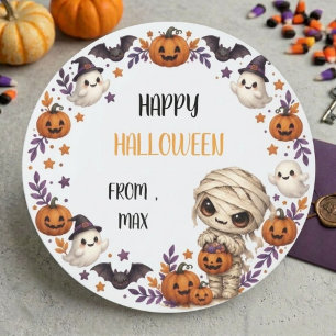 Süße Mumie gruselige Halloween-Kinderparty Runder Aufkleber