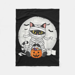 Süße Mumie schwarze Katze Halloween-Kostüm lustige Fleecedecke