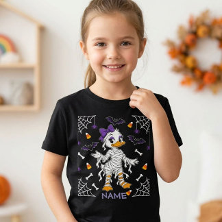 Süße Mumien-Enten-Kinder Halloween | Personalisier T-Shirt